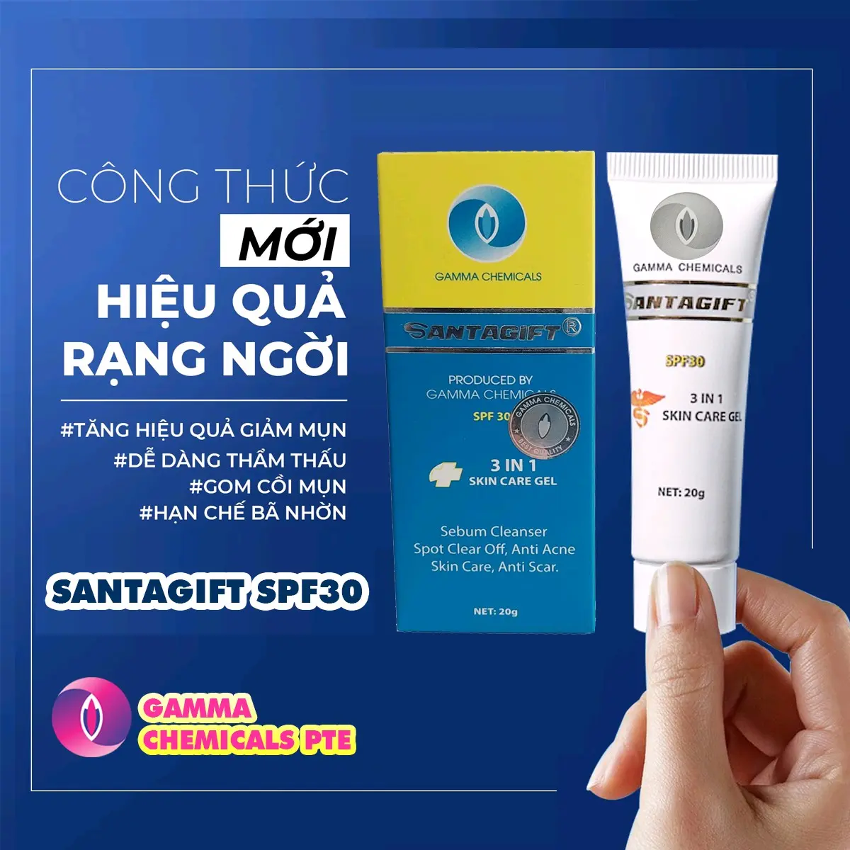 chính hãng gel mụn  SANTAGIFT  Ức chế sắt tố  da Tất cả các loại da Skincare
