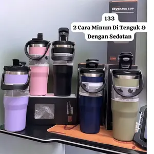 Tumbler 133 Stainless Dengan 2 Cara Minum DI Tengak Dan Dengan Sedotan 900Ml 2in1