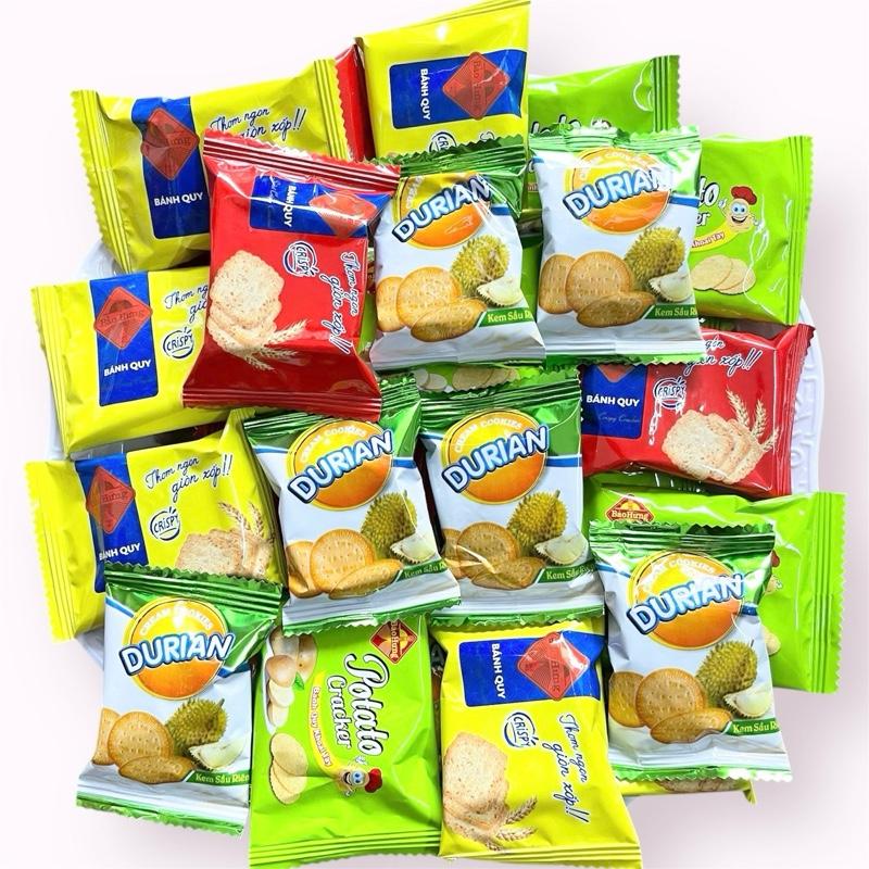 Bánh Quy Cân Mix Vị, Bánh Tết Mix Vị Quy Bơ Sữa, Gấc Mè Dừa, Quy Tảo Biển Gói 1kg Snack Ăn Vặt