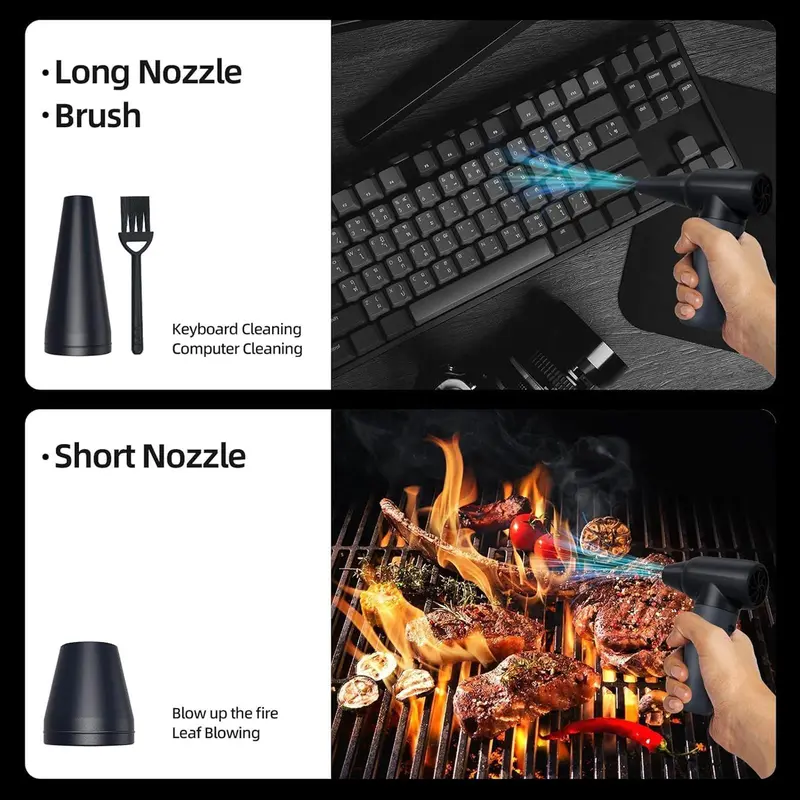 USB Rechargeable Electric Air Duster, 3-speed Wind Speed Up To 180000RPM Electric Air Blower, Adjustable Cordless Blower for Home & Car 6