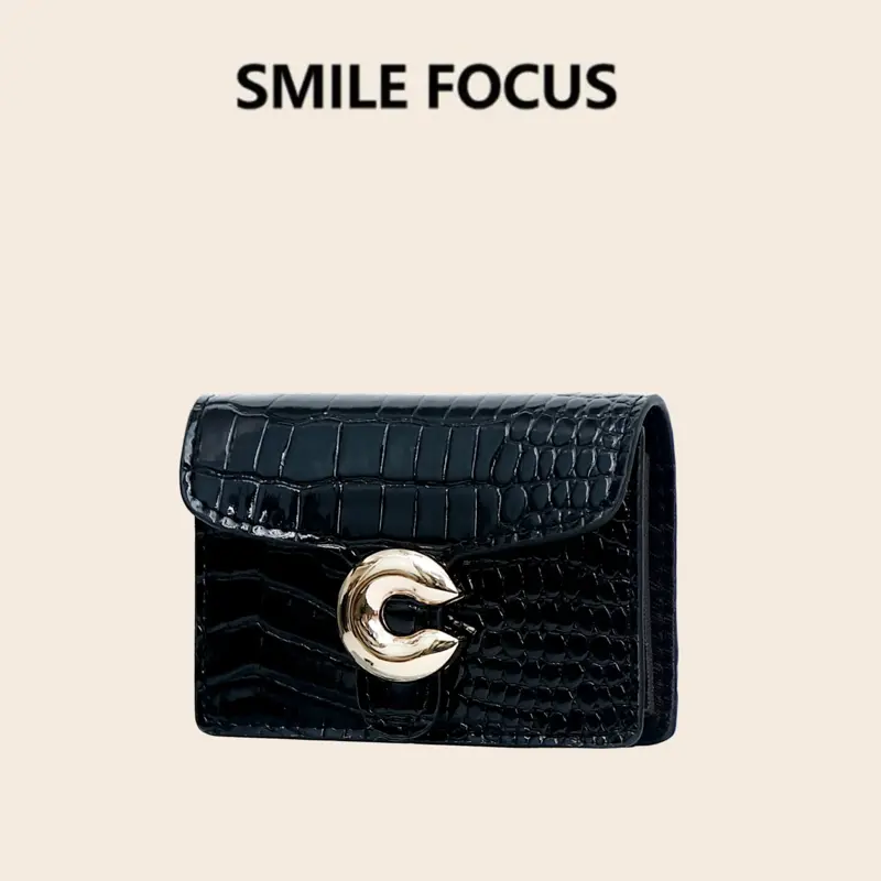 1007-2. Ví cầm tay da thật SMILE FOCUS dập vân da cá sấu sang trọng. Ví đựng thẻ Full box 1