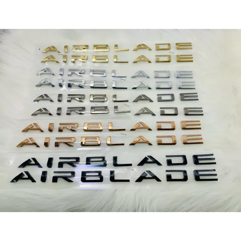 Bộ Tem dán xe logo chữ nổi ốp sườn xi cứng xe Honda  AB Air Blade đời 2020 - 2023 hàng loại Đep ( Gía cặp ) Nhãn Dán