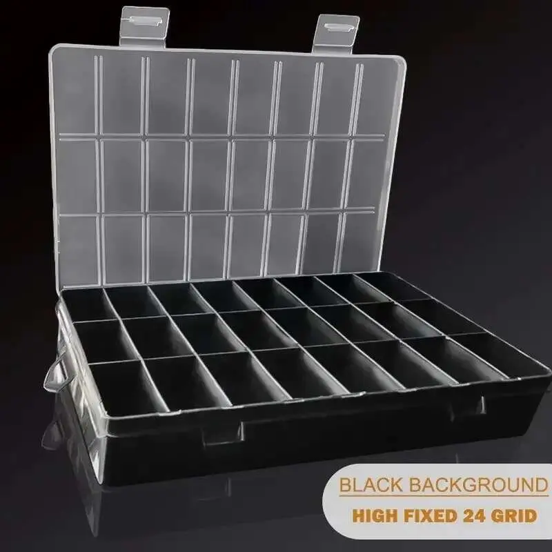 24 Grids Compartment Plastic Jewelry Earring Box Bead Screw Home Storage Case Display Organizer Container