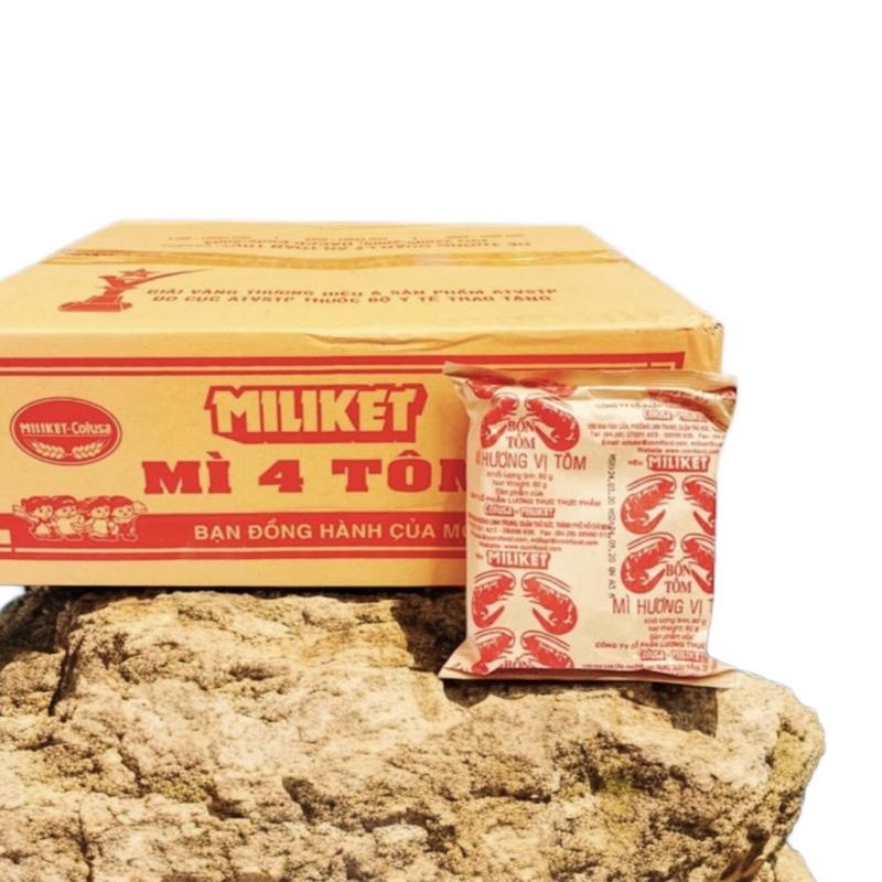 Mì gói giấy miliket 4 tôm gói 80gr - hương vị xưa,đậm đà nhớ mãi