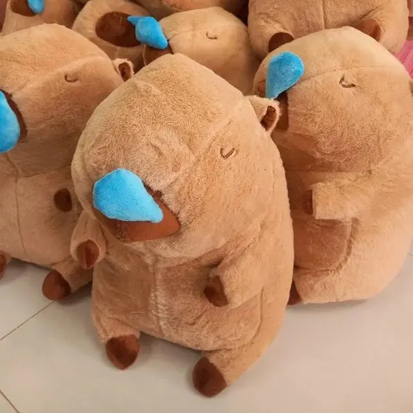 Gấu Bông Chuột Lang Nước (Mũi Liền) Đồ Chơi Thú Nhồi Bông  Capybara Mềm Mịn Dễ Thương kích thước 30 cm Thú Bông  Capy Bara có 2 màu hồng ,nâu To Toy Phát Nhạc 4