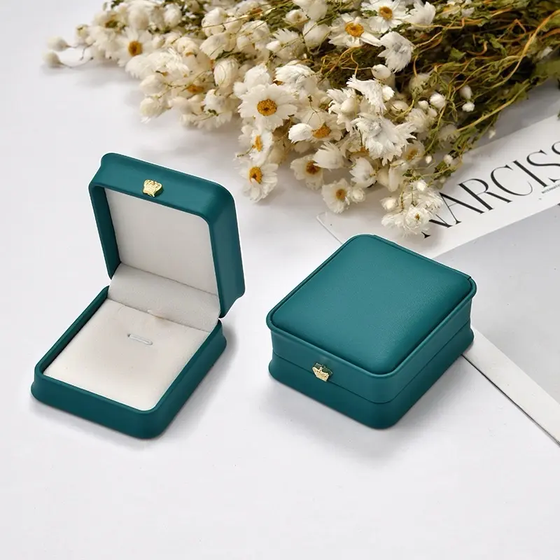 Hộp da PU cao cấp đựng vòng cổ, Hộp đựng trang sức lắc tay DUYSON SILVER-KHÔNG BAO GỒM TRANG SỨC [BOXPU1-DC-XANH]