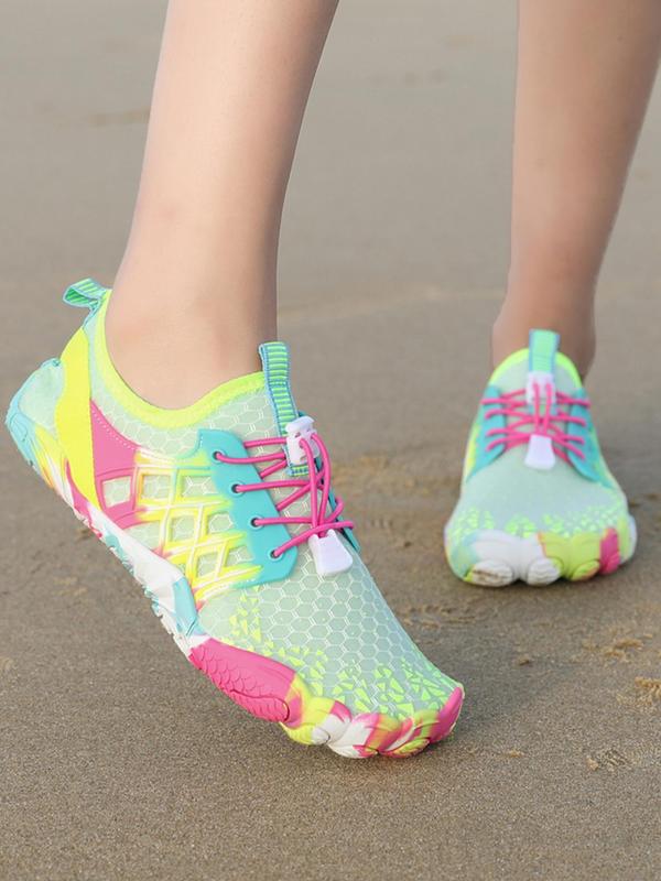 Women's Sporty Lace Up Mesh Breathable Quick Drying Creek Shoes, Casual Comfortable Non-slip Creek Shoes, Multifunctional Yoga Shoes for Women & Girls 6
