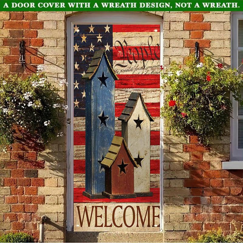 Product Introduction of Rustic Americana Welcome Door Cover, 35.4x70.8 Inch Welcome Door Curtain, Event Photos, Atmosphere Enhancement, and Door Decor 7