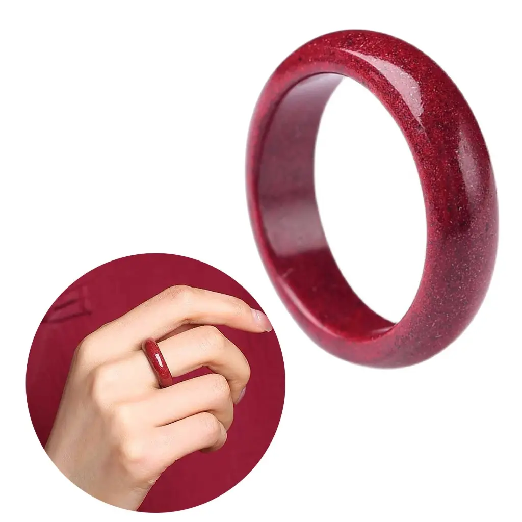 FengShui Cinnabar Rings for Women Men Feng Shui Lucky Rings Red Cinnabar Rings