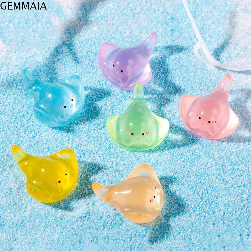 GEMMAIA Sea Animals Ornaments Marine Animal Series Sea Fish Model Resin Colorful Shell Decoration Luminous Luminous Jellyfish Ornament Micro Landscaping