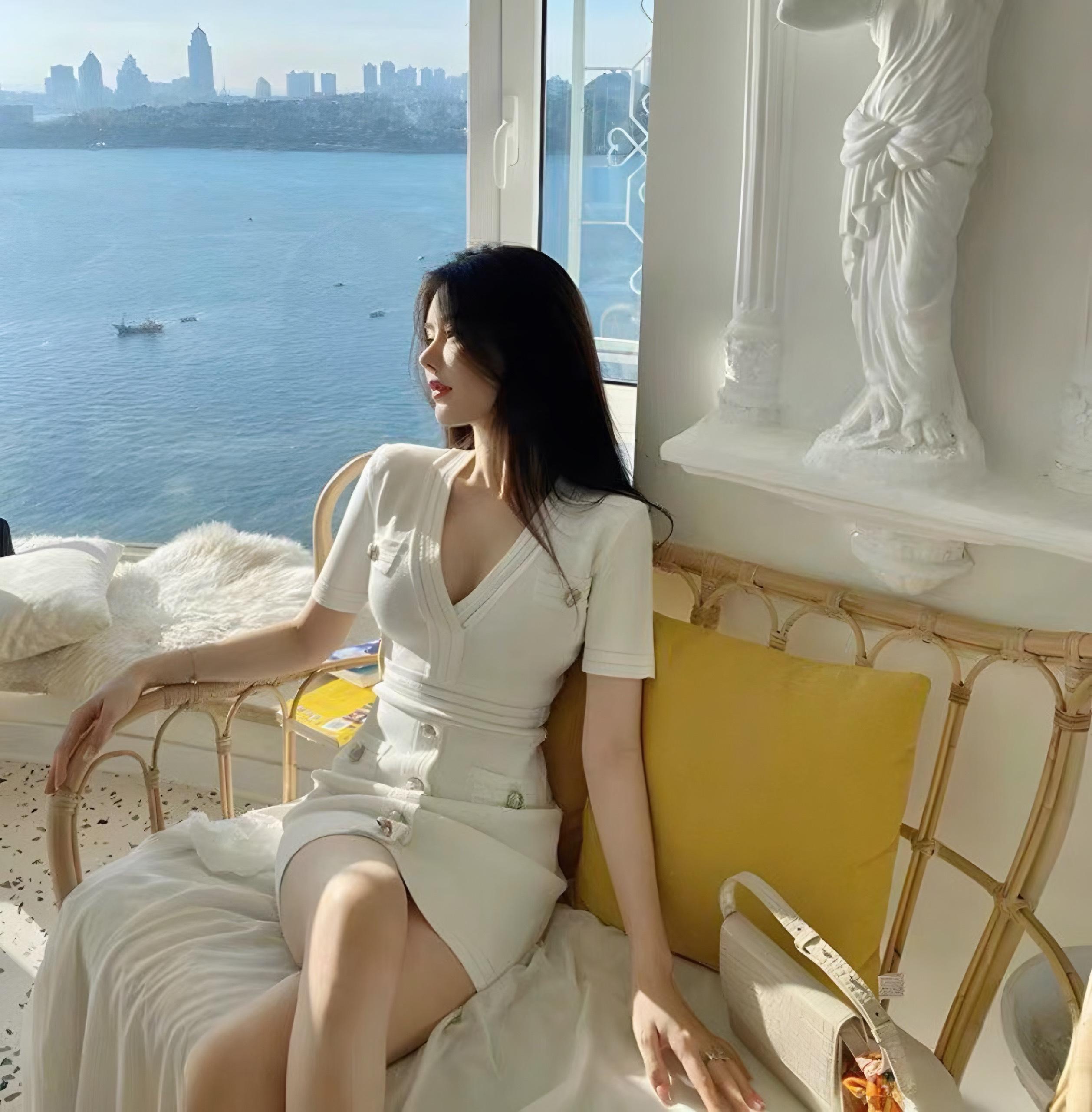 Váy Thun Dự Tiệc Vải Xốp Nhăn Thanh Lịch Dễ Thương Bigsize 55-95kg Top Nữ Dress Đen Women Nhung - B.1239