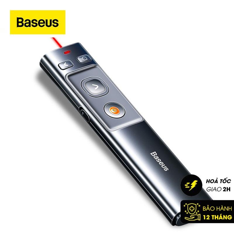 Bút Laser trình chiếu Baseus Orange Dot Wireless Presenter cho Laptop/ Macbook (100m. 2.4Ghz USB/Type C Receiver)