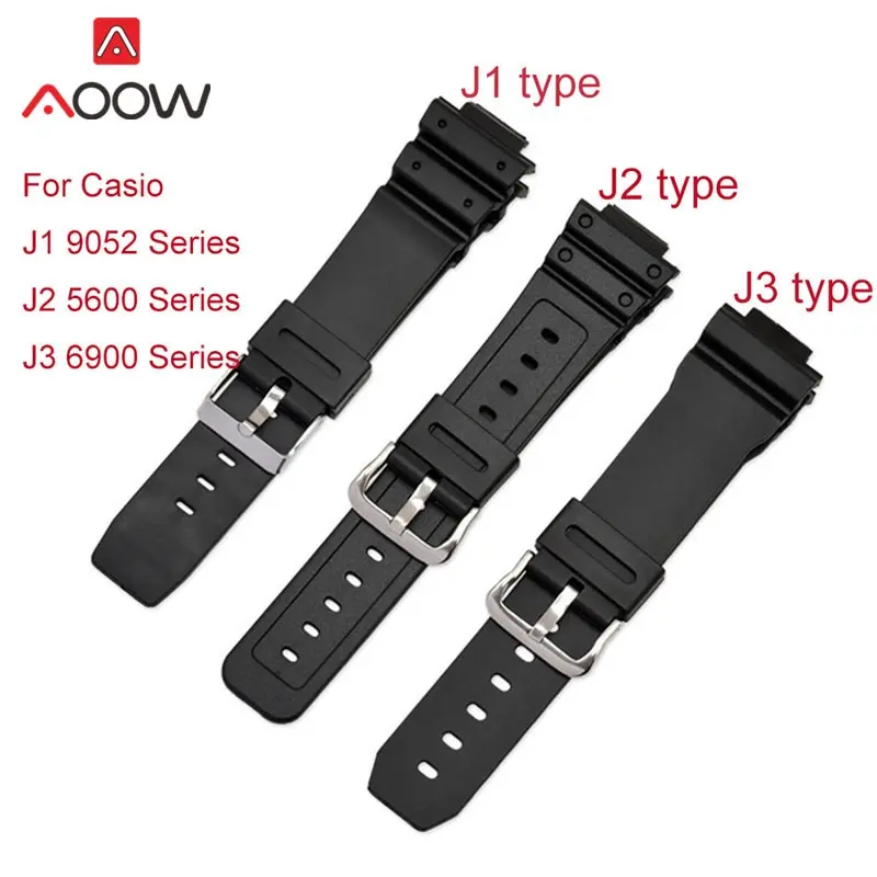 16mm Silicone Watchband for G-Shock 9052 5600 6900 Series Str Men Rubber Sport Waterproof Replacement Band Accessories