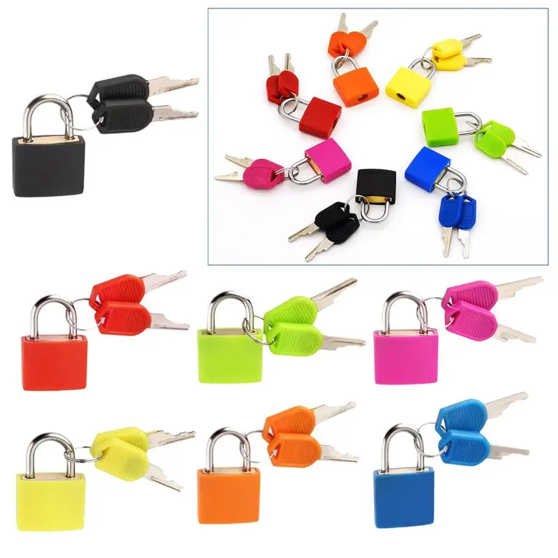 Ổ Khóa Mini Có Chìa Khóa, Hình Vuông, Vỏ Bền, Khóa Nhỏ Ổ Khóa An Ninh, Khóa Nhật Ký, Cho Hộp Đựng Hành Lý, Túi Tập Gym, Hộp Trang Sức, Cặp Sách Học Sinh 1