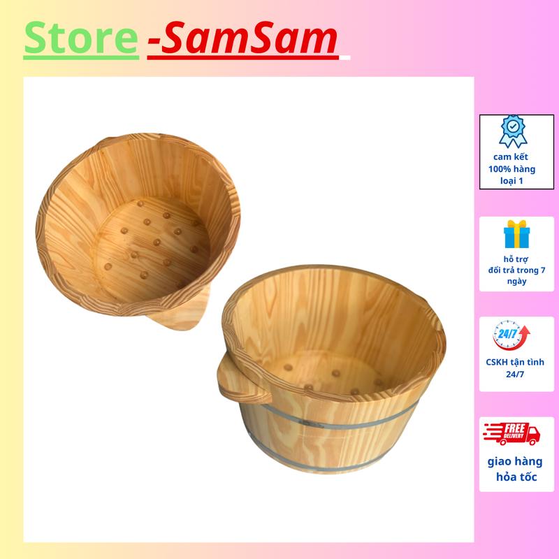 Chậu gỗ   có hạt massage Dưới Đáy bồn ngâm chân