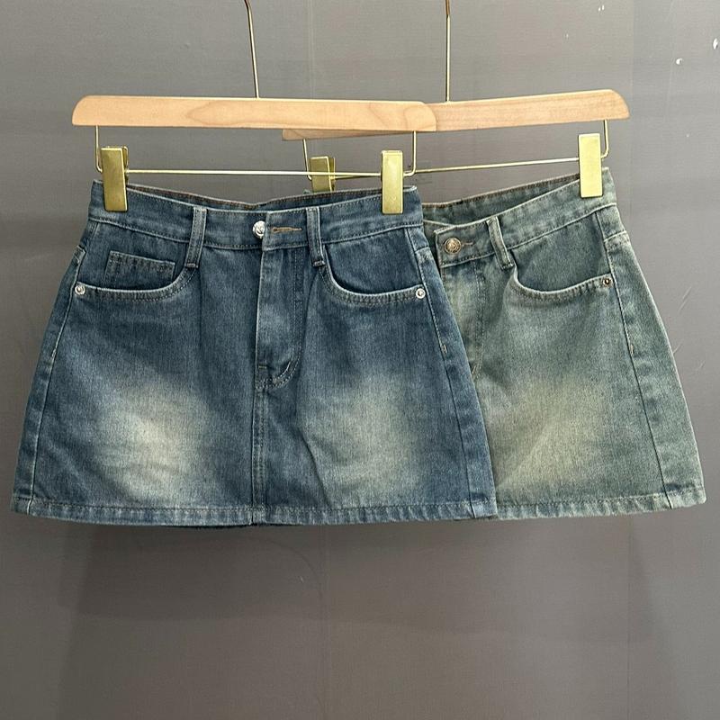 TIENSTYLE - Chân Váy Jean Nữ From A Có Quần Trong Chân Váy A Dáng Ngắn Bigsize Chiều Dài 32-35 Cm Đồ Noel Bigsize Nữ Quần Áo Tết Nữ