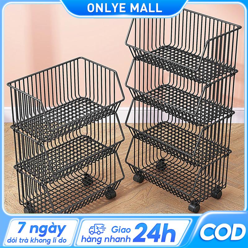  ON-0-1 Kệ để đồ nhà bếp đa năng kệ để đồ nhiều tầng có bánh xe xe đẩy rau củ quả di động gia đình kệ đựng trái cây tiện lợi cho nhà bếp Kitchen 