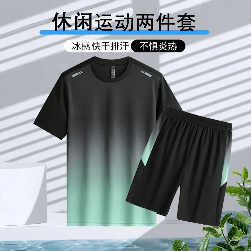 Bộ Quần Áo Quần Áo Thể Thao Tập Thể Dục, Bộ Sưu Tập Năm 2025, Thích Hợp Chạy Bộ, Mỏng Và Nhanh Khô, Có Sẵn Trong Mùa Hè, Áo Phông ngắn Tay Và Quần Đùi, Thích Hợp Để Tập Bóng Rổ 7