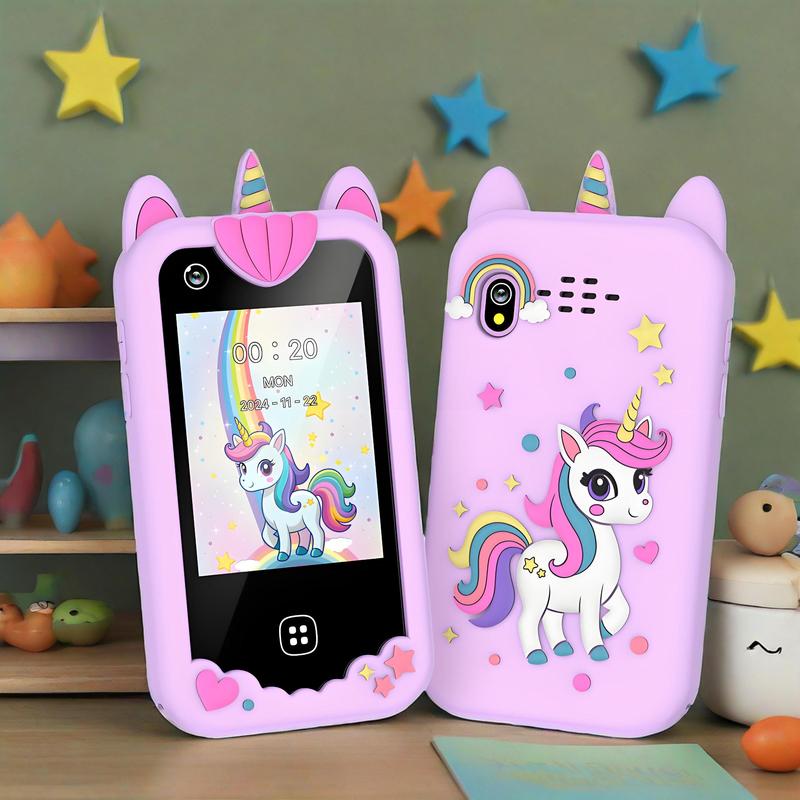 Product Introduction of Unicorn Design Smart Phone Toy, 1 Set Mini Smart Phone Toy, Dual Camera Music Player, Toddler Learning Phone, Birthday Gifts 0