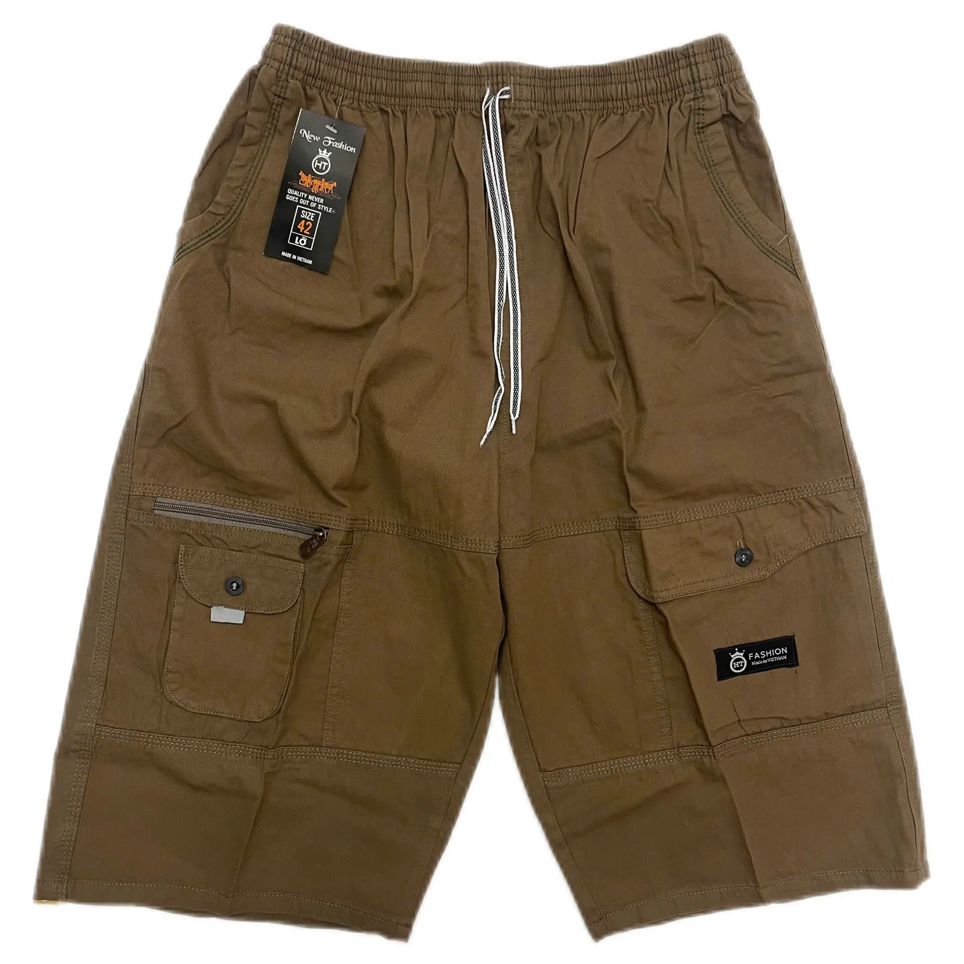 Quần lửng kaki nam lưng thun túi hộp HT04, chất vải kaki lụa, không xù lông, không ra màu, form rộng, 6 màu cơ bản, kích thước 28-42 Menswear Có Túi