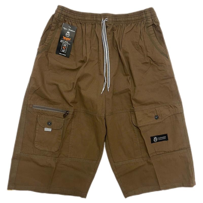 Quần Lỡ Kaki Trung Niên HT04 Chất Vải Kaki Lụa Không Xù Lông Không Ra Màu Lưng Cạp Chun. QUẦN TÚI HỘP Nam Cotton Kem Menswear Có Túi quần short
