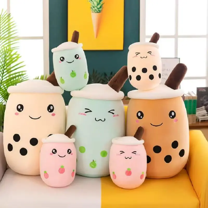24/70CM Realistic Bubble Plush Boba Milk Tea Stuffed Toy Soft Hug Pillow Cushion Gift for Girls Kids