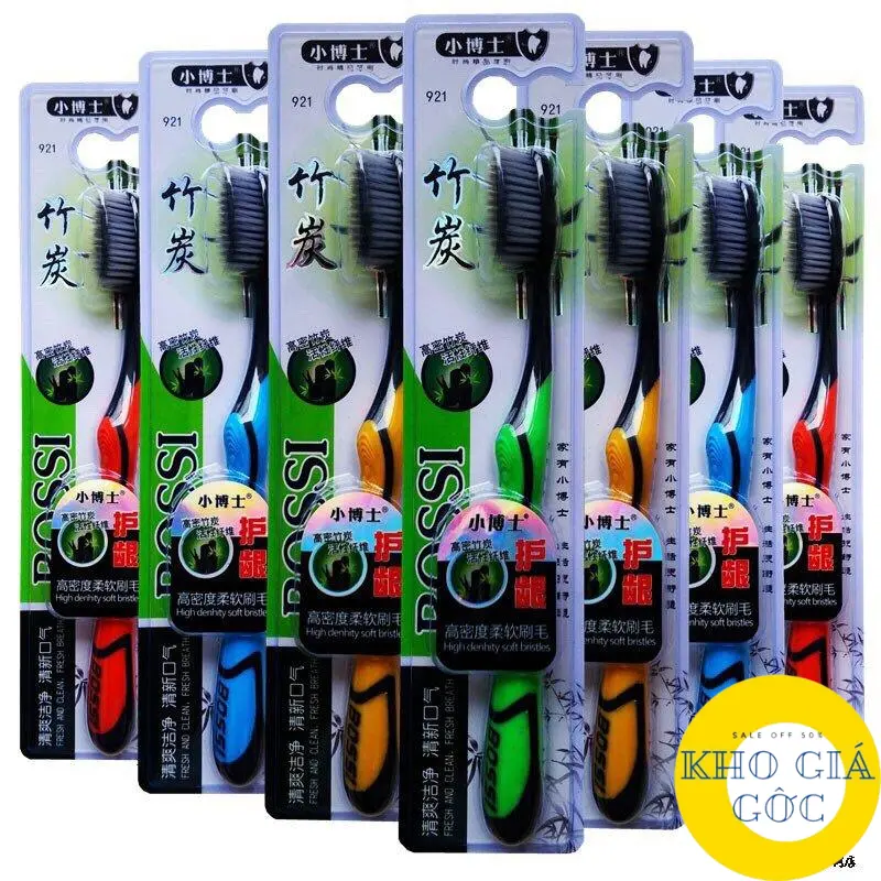 Hộp 30 cái Bàn Chải Đánh Răng Than Tre Hoạt Tính Bossi Hàn Quốc