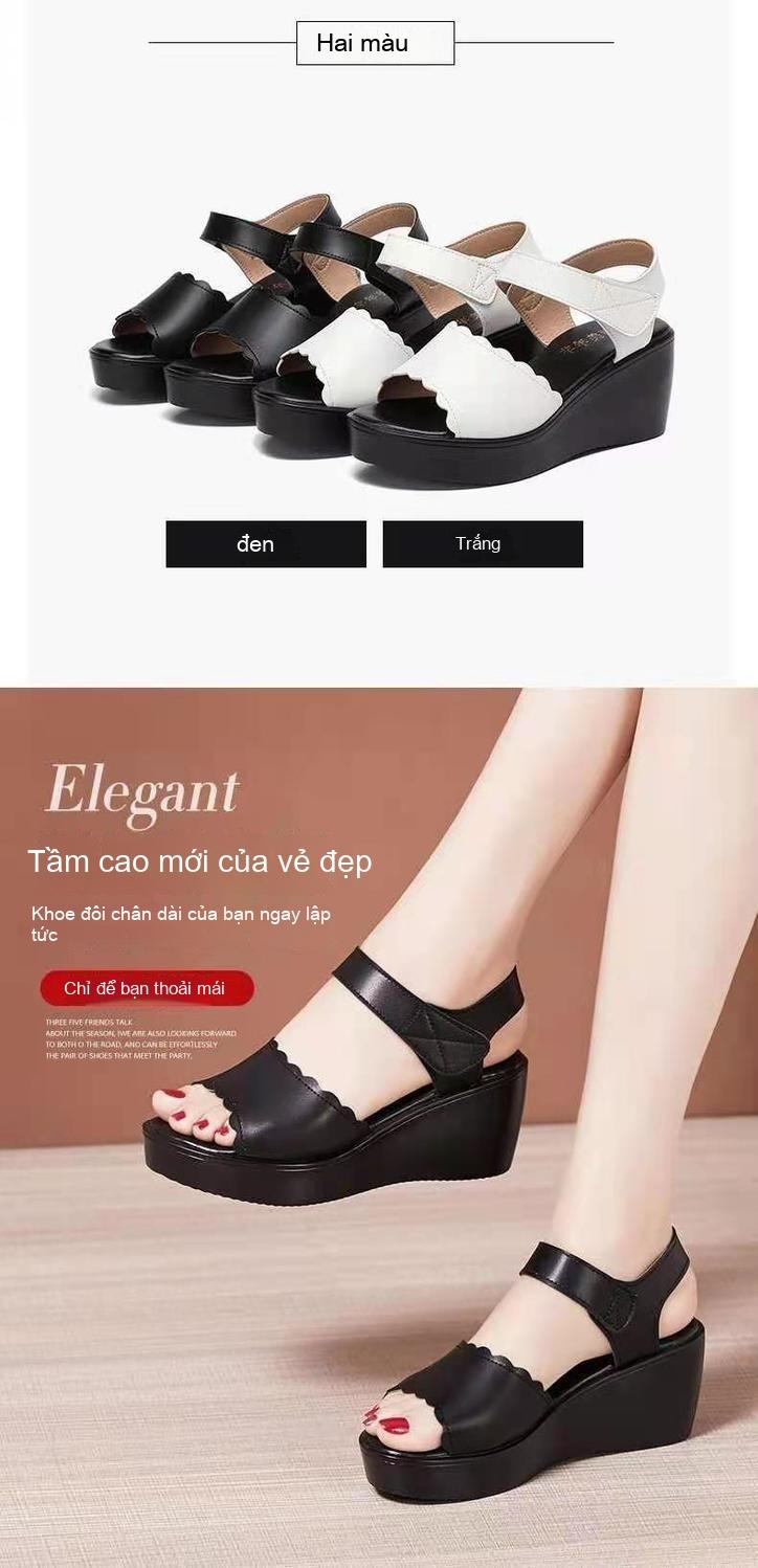 Product Introduction of Dép Đế Xuồng, Da Thật, Mềm Mại, Dành Cho Nữ, Hàng Mới Về Mùa Hè, Giày Đế Mềm, Dép Nữ Đế Xuồng, Dễ Phối Đồ, Quai Dán, Thiết Kế Mũi Nhìn Trộm 5