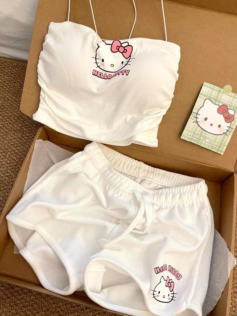 Product Introduction of Đồ Ngủ Có Dây Đeo In Hình, Dễ Thương Và Mới Lạ, Có Đệm Ngực, Thích Hợp Cho Mùa Hè Của Phụ Nữ, Quần Đùi Mới, Đồ Mặc Nhà 3