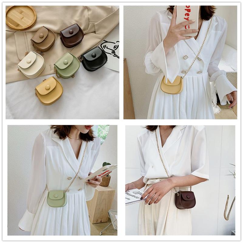 Beg Pelana Mini, Gaya Korea, Bentuk Bahu dan Bulat, Warna Pepejal ...
