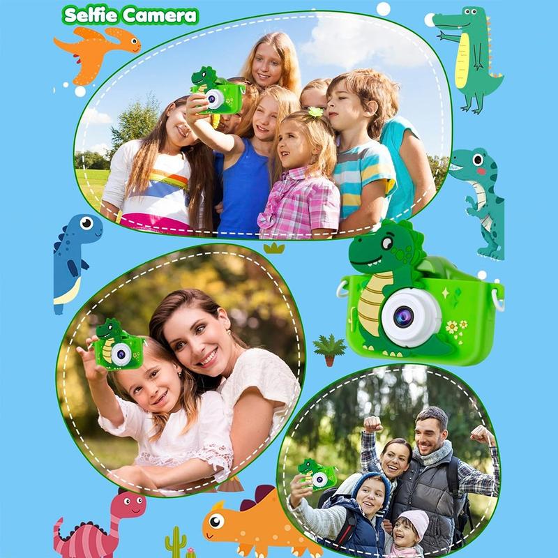 New HD 1080P 1080P Digital Camera 32GB Soft Silicone Case Toddler Camera Dinosaur Children Camera Toy for Kids 1