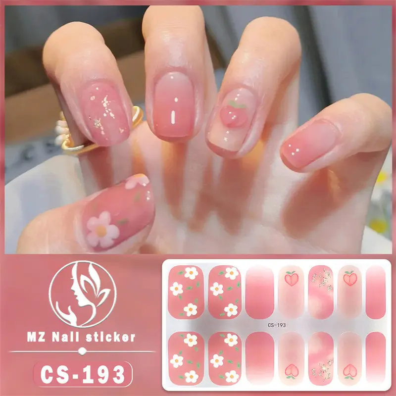 Miếng Dán Móng Tay Keo Không Nướng Chống Thấm Nước CS, Phong Cách Nhật Bản Và Hàn Quốc, Giấy Dán Móng Tay Mùa Xuân Và Mùa Hè Đầy Đủ, [Thanh Toán Khi Nhận Hàng] 3