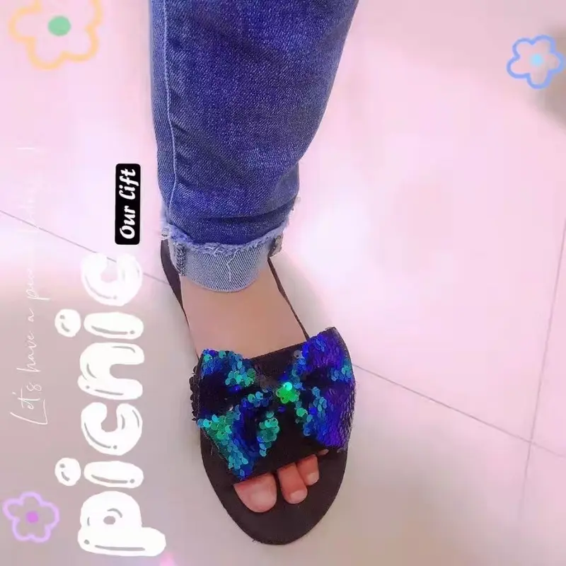 Dép Cao Gót Mùa Hè, Phong Cách Hàn Quốc, Dép Nữ, Thiết Kế Nơ, Đế Xuồng Chống Trượt, Đế Dày, Thích Hợp Cho Bãi Biển Và Các Hoạt Động Ngoài Trời, Hàng Mới Về Năm 2025 7