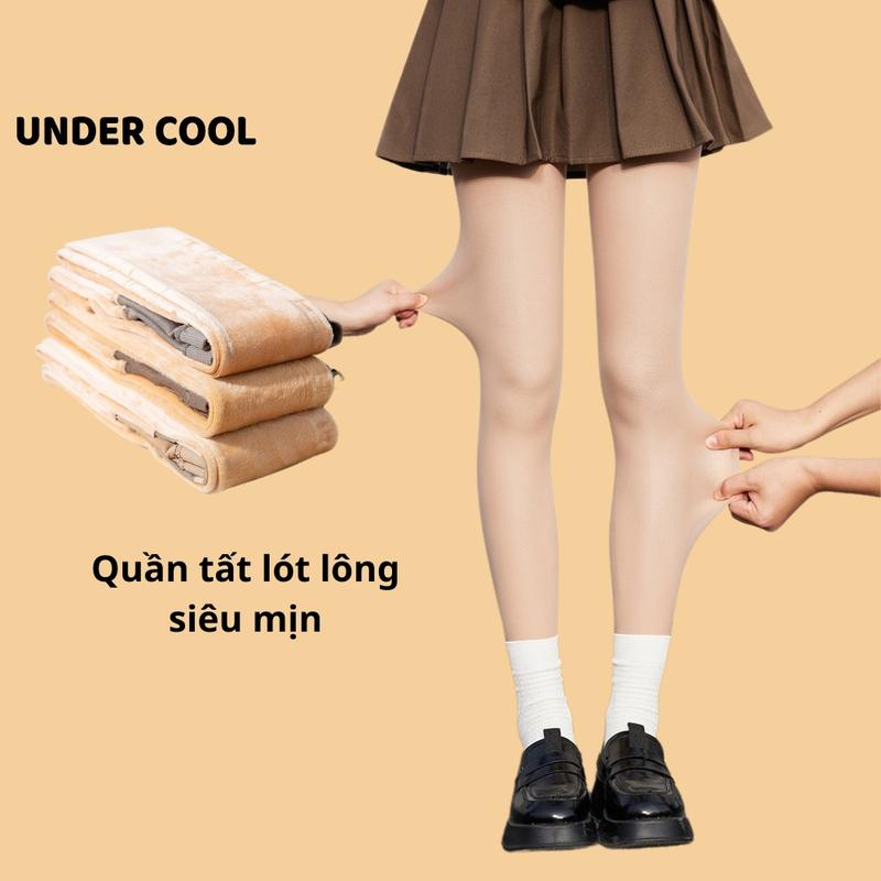 Quần tất giữ nhiệt nữ lót lông UNDERCOOL co dãn màu da đen siêu ấm mùa đông cực ấm đại hàn QT02