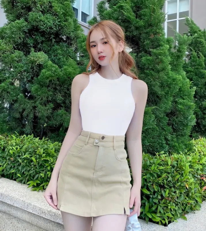Áo Croptop Ba Lỗ Nữ Kiểu Ôm Body Tank Top Vải Co Giãn Tốt, Áo ba lỗ nữ free size 4