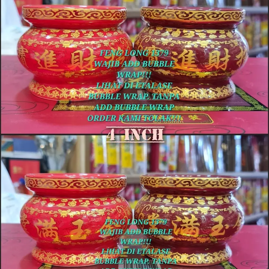Hiolo / Tempat Bakar Dupa Keramik Zhao Cai Jin Bao Jin Yu Man Tang seri TINGGI Ukuran 4" / 4Inch