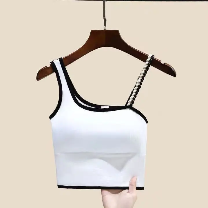 Áo Vest Hai Dây Đeo Spaghetti Gợi Cảm, Có Đệm Ngực, Lớp Nền, Áo Mặc Bên Ngoài, Thiết Kế Độc Đáo, Bó Sát, Áo Dễ Phối Đồ Dành Cho Nữ, Bộ Sưu Tập 23k Người