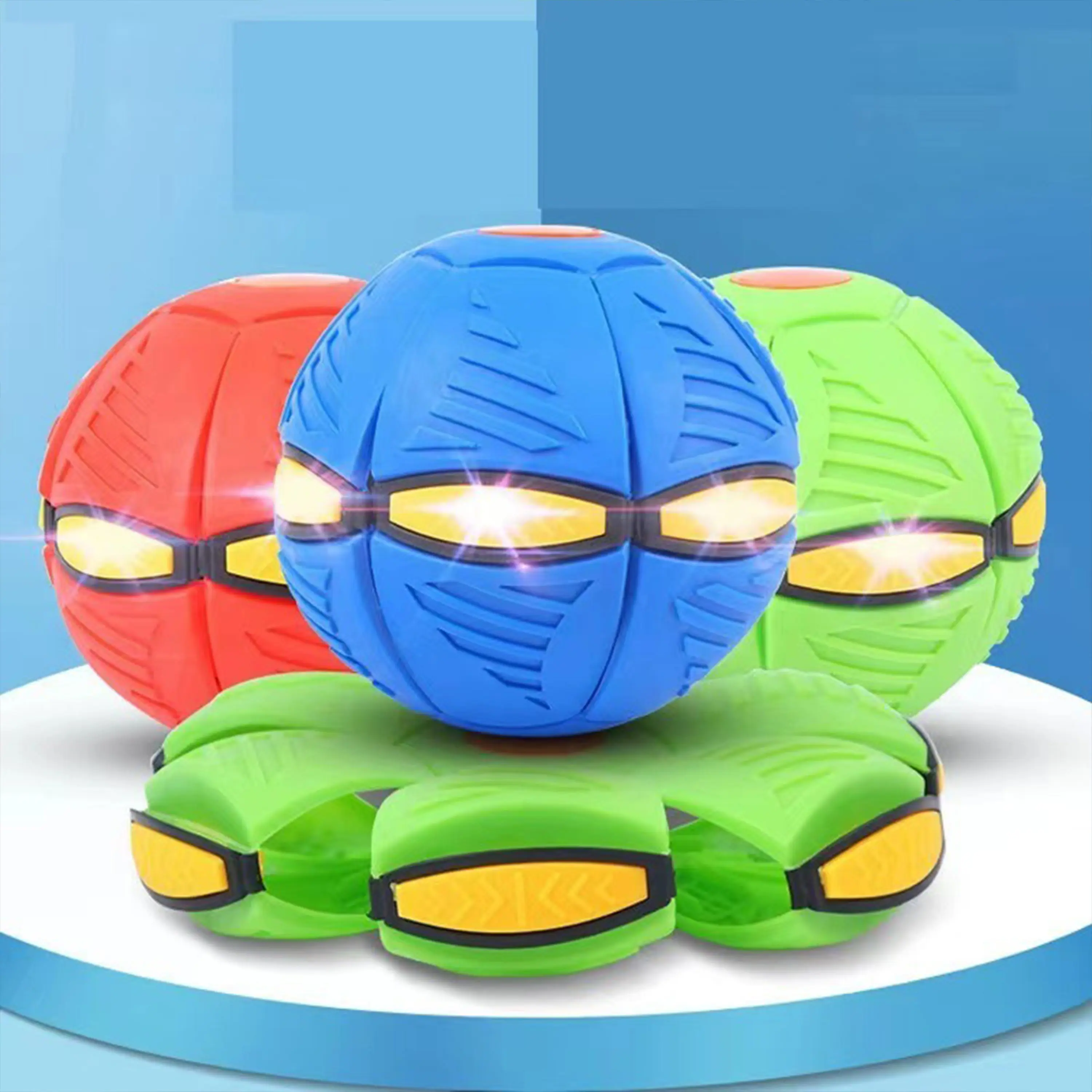 Đồ Chơi Bóng Ma Thuật Biến Dạng Tự Nảy Sáng Đèn, Banh Ném Đĩa Bay Ufo Bật Lò Xo - Thể Thao Phối Hợp Nhiều Môn Cho Bé Toy
