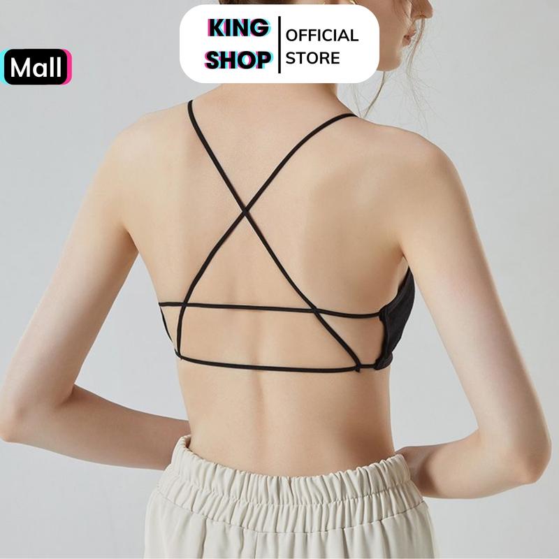 Áo bra hở lưng 2 dây sợ bún đan chéo sexy, Áo lót Bra nữ đệm mút mỏng có thể tháo rời KINGSHOP B5507 áocon nữ ômngực Women Tua Rua