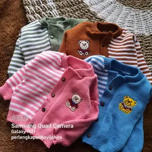 Sweater Rajut Motif Polos Salur Bayi Cewek Cowok