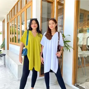 Atasann Nagita Long Square V - Neck Oversize Long Square Nagita Blouse Wanita Oversize Tebaru Airflow Premium