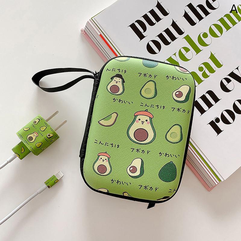 Product Introduction of [xtv]Cute Cartoon Fruit Flower Pattern Headphone Data Cable Storage Bags Charger Power Bank Rectangular Box Zipper Bag Pouch 24