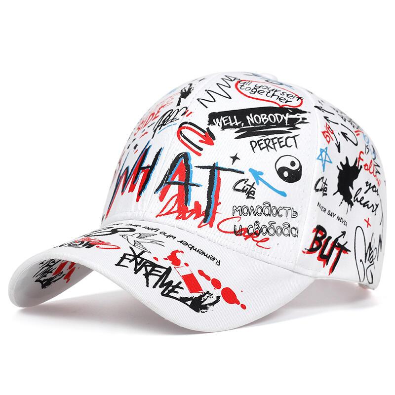 Mũ Bóng Chày, Unisex, WHAT In Chữ Graffiti, Chống Nắng Có Thể Điều Chỉnh Ngoài Trời, Bộ Đồ Mũ Thường Ngày Thích Hợp Cho Nam Và Nữ, Tất Cả Các Mùa, Lý Tưởng Cho Du Lịch Và Bữa Tiệc Bờ Biển, 1 Mũ 2