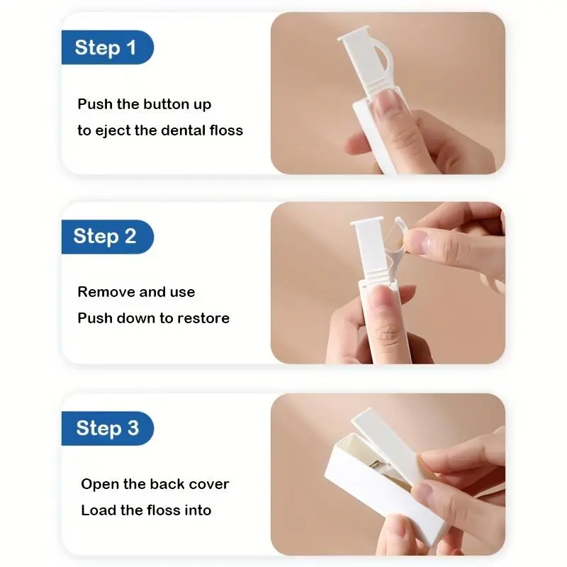Portable Automatic Floss Stick, 1 Count Portable Floss Box with 9 Counts Floss Stick, Oral Care Tool for Home & Travel 4
