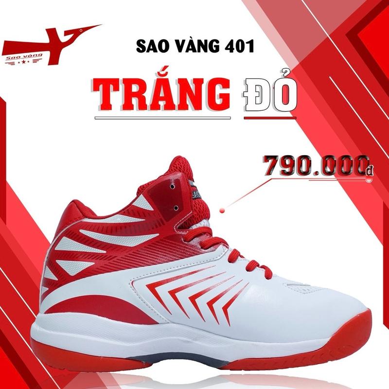 Giày Sao Vàng 401 Trắng Đỏ - Giày Thể Thao Sneaker Sport giày sao giay bong