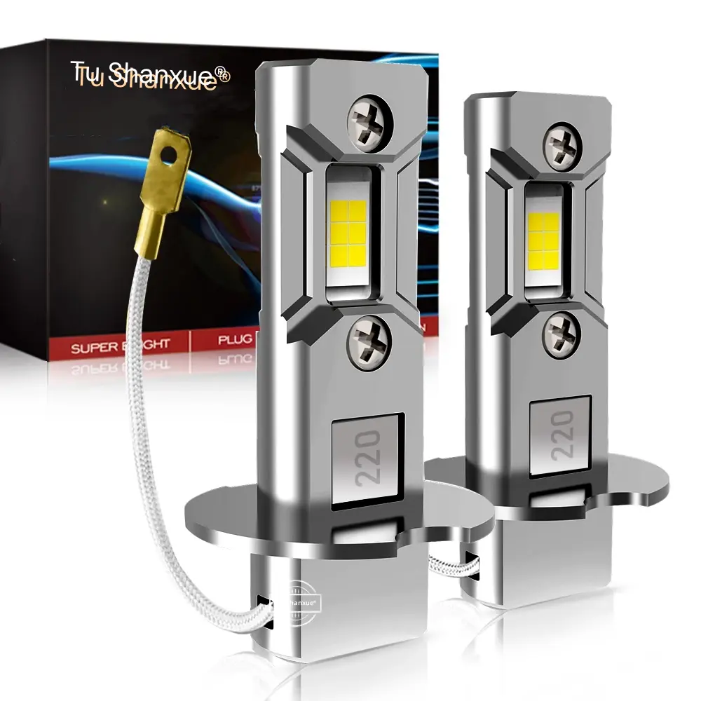 Đèn sương mù LED phía trước, H3 và H1, độ sáng cao, màu trắng và vàng, được thiết kế theo nguyên bản, được sản xuất theo tỷ lệ 1: 1, được lắp đặt mà không bị hư hỏng, 12V và 24V Thông Dụng