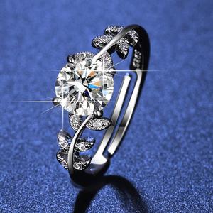 Cincin Moissanite, Reka Bentuk Simulasi, Elegan dan Mewah, Niche, Cincin Berlian Simulasi, dengan Rekaan Dewi Laurel, Didatangkan dengan Kotak Hadiah