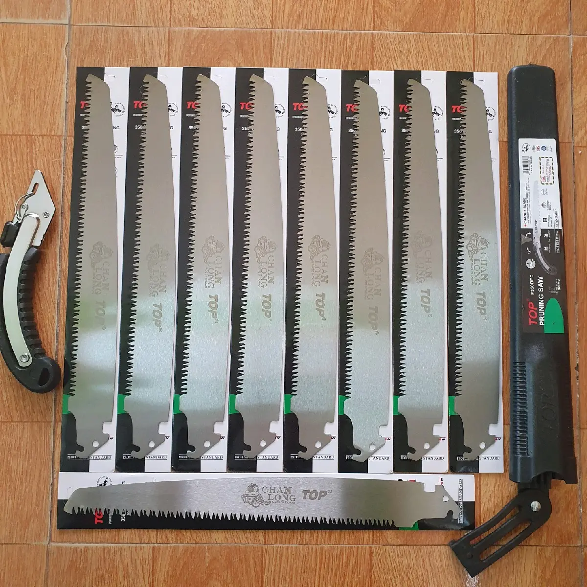 Combo 9 lưỡi cưa + cán + vỏ bao thương hiệu Top Taiwan