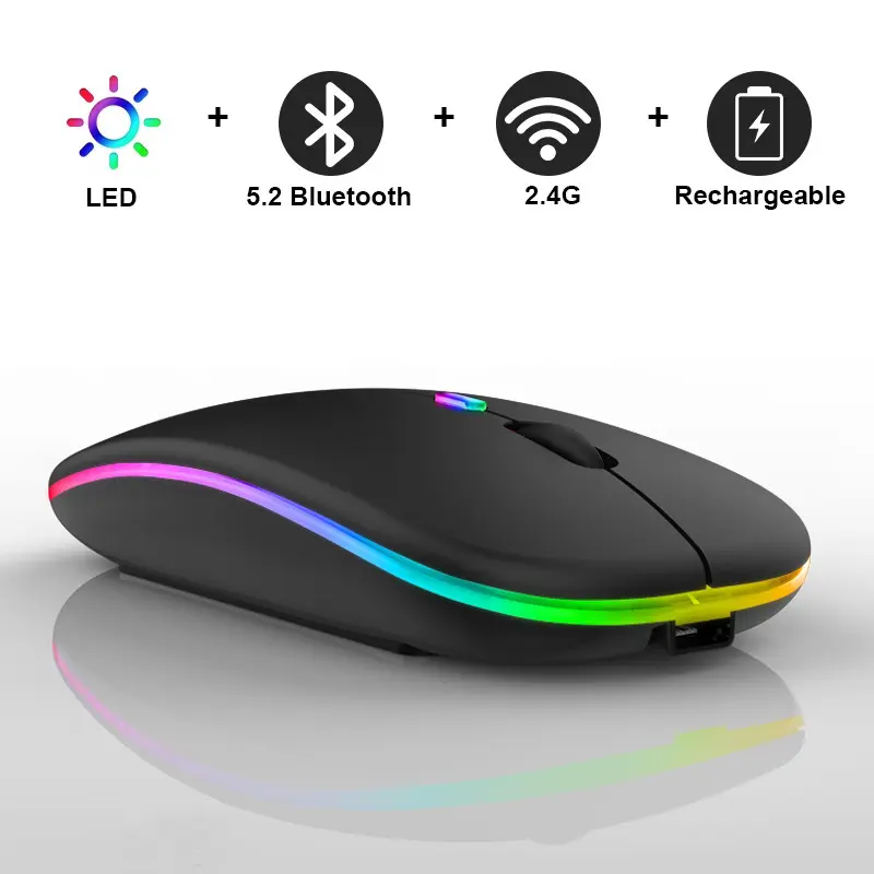 2.4G Bluetooth Wireless mouse dual mode mute for Apple laptop charging silent office hair smooth mouse