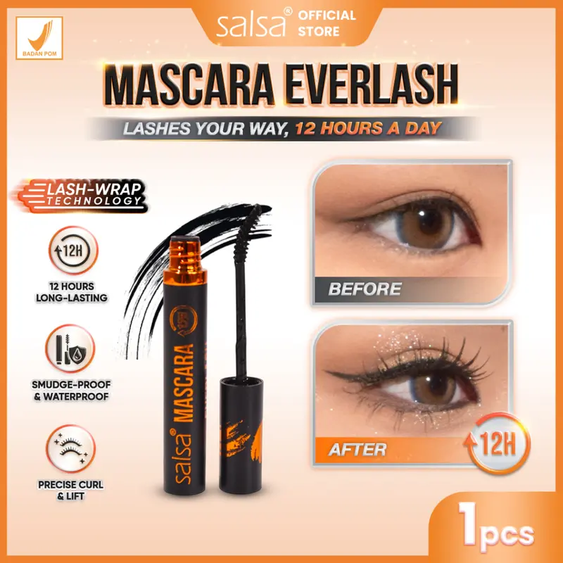 SALSA Everlash Mascara 12H Long-lasting Mascara – Pelentik Bulu Mata | Penebal Bulu Mata | Mascara Waterproof Tahan Lama | Melentikkan dan Memanjangkan Bulu Mata. Maskara Eyelash 6